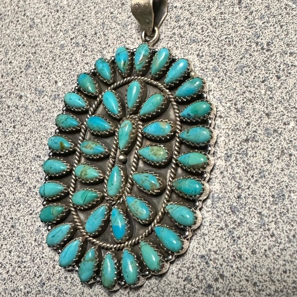 HUGE STATEMENT SOUTHWESTERN TURQUOISE PENDANT